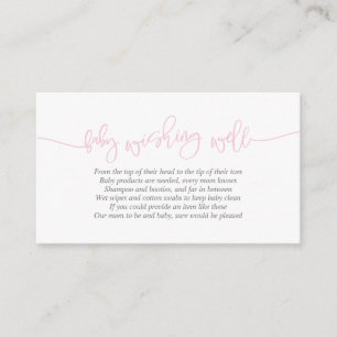 Carte D'accompagnement Baby shower, Bon Voeux, Script Rose Créatif