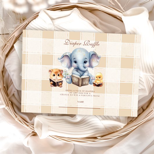 Carte D'accompagnement Baby shower Book Club Thème Diapper Raffer