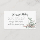 Carte D'accompagnement Baby Shower Book Request - Eucalyptus Ribbon (Devant)
