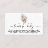 Carte D'accompagnement Baby Shower Book Request  for Boy Blue Balloon (Devant)