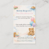 Carte D'accompagnement Baby Shower Book Request | Library Card Keepsake (Devant)