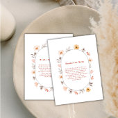Carte D'accompagnement Baby shower Books Fleur sauvage Boho Simple