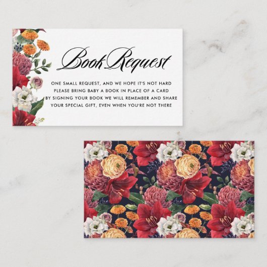 Carte D'accompagnement Baby shower Botanique Amaryllis Demande de réserva (Devant / Derrière)