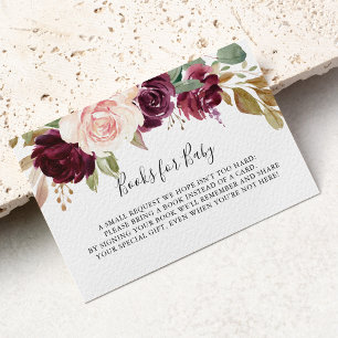 Carte D'accompagnement Baby shower botanique floral rustique Demande de r