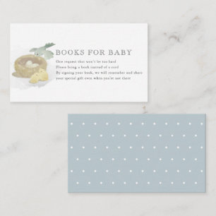 Carte D'accompagnement Baby shower Boy Bleu Nid d'oiseau Demande de réser