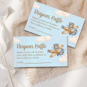 Carte D'accompagnement Baby Shower Boy with Cute Flying Teddy Bear