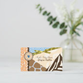 Carte D'accompagnement Baby shower Boys Blue Safari Imprimer Déchets Raff (Debout devant)