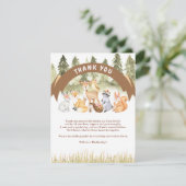 Carte D'accompagnement Baby shower Brown Et Vert Des Animaux De Bois (Debout devant)