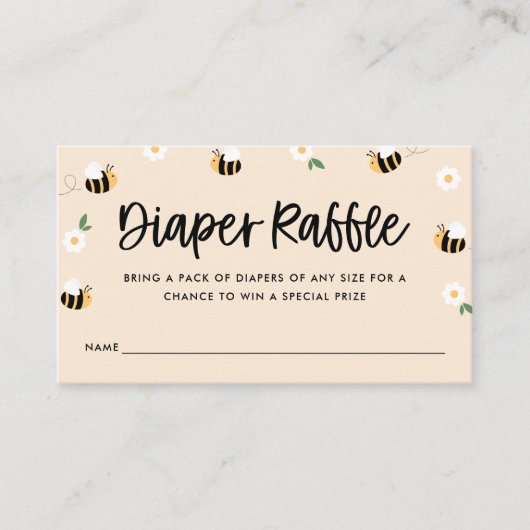 Carte D'accompagnement Baby shower Bumblebee Déchets Raffle (Devant)