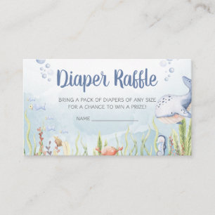 Carte D'accompagnement Baby Shower Cadeau de Couches "Bleu sous l'Océan"