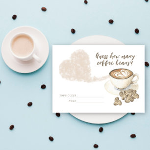 Carte D'accompagnement Baby shower café Devinez combien de grains de café