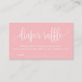 Carte D'accompagnement Baby shower calligraphie Déchets Raffin, Rose Blan (Devant)