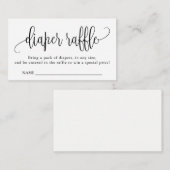 Carte D'accompagnement Baby shower calligraphie Déchets Raffle (Devant / Derrière)