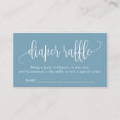 Carte D'accompagnement Baby shower calligraphie Raffin de couche, Bleu Bl (Devant)