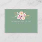 Carte D'accompagnement Baby shower catholique - Croix florale (Dos)