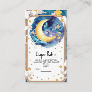 Carte D'accompagnement Baby shower céleste lunaire