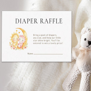 Carte D'accompagnement Baby Shower Céleste Tirage au Sort Couches