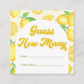 Carte D'accompagnement Baby shower Citron Devine Combien (Devant)