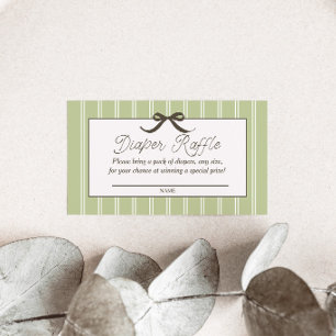 Carte D'accompagnement Baby Shower Citron Rayure Vintage Vert