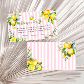 Carte D'accompagnement Baby shower Citron rose Raffin de couche de
