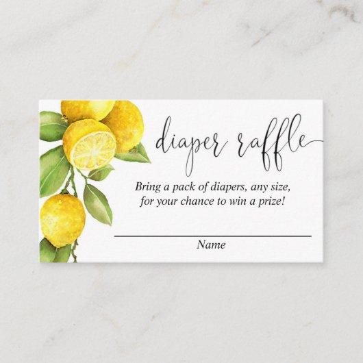 Carte D'accompagnement Baby shower citron, tomettes citrons (Devant)
