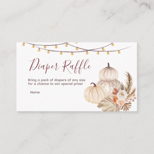 Carte D'accompagnement Baby shower citrouille à crème blanche - Déchets (Devant)