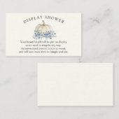 Carte D'accompagnement Baby shower Citrouille blanc et bleu avec douche (Devant / Derrière)