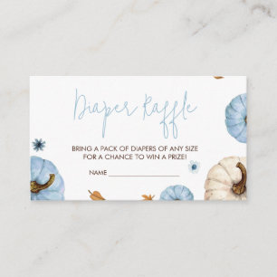 Carte D'accompagnement Baby shower Citrouille Bleu Chute Raffle