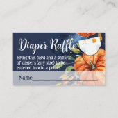 Carte D'accompagnement Baby shower Citrouille d'aquarelle de la Marine (Devant)