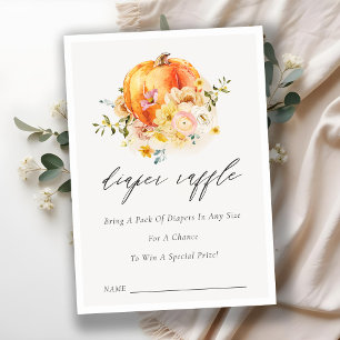 Carte D'accompagnement Baby shower Citrouille de chair orange floral