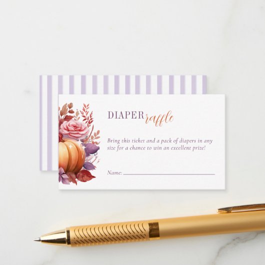 Carte D'accompagnement Baby shower Citrouille de l'aquarelle de la couch (Devant/Arrière en situation)