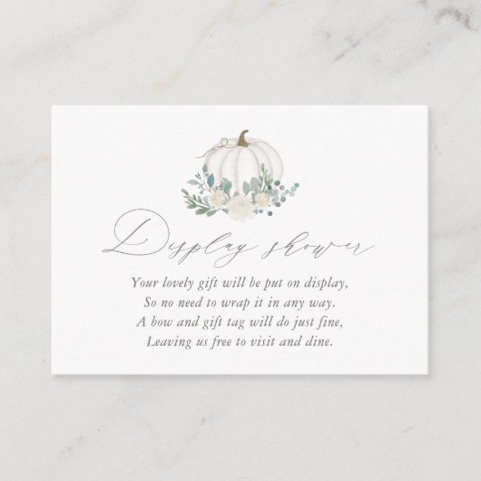 Carte D'accompagnement Baby shower Citrouille fleuri douche (Devant)