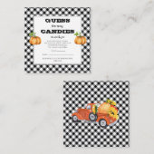 Carte D'accompagnement Baby shower citrouille Guess Candies en Jar Game (Devant / Derrière)