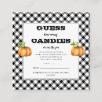 Baby shower citrouille Guess Candies en Jar Game