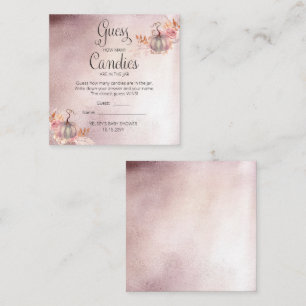 Carte D'accompagnement Baby shower citrouille Guess Candies en Jar Game E