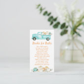 Carte D'accompagnement Baby shower Citrouille Mint Orange Livres pour béb (Debout devant)