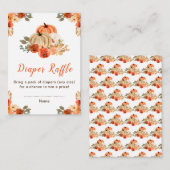 Carte D'accompagnement Baby shower Citrouille Orange Barreau (Devant / Derrière)