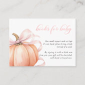 Carte D'accompagnement Baby shower citrouille Pink Bow Livres pour bébé (Devant)