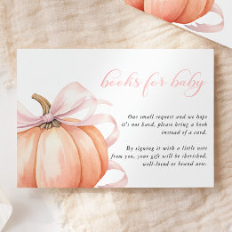 Carte D'accompagnement Baby shower citrouille Pink Bow Livres pour bébé
