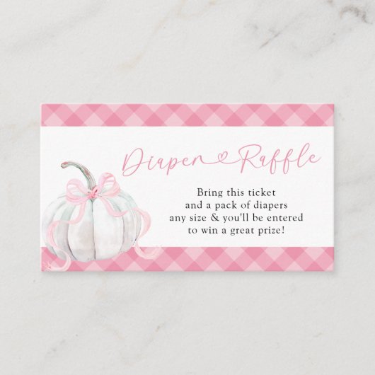 Carte D'accompagnement Baby shower Citrouille rose preppy (Devant)