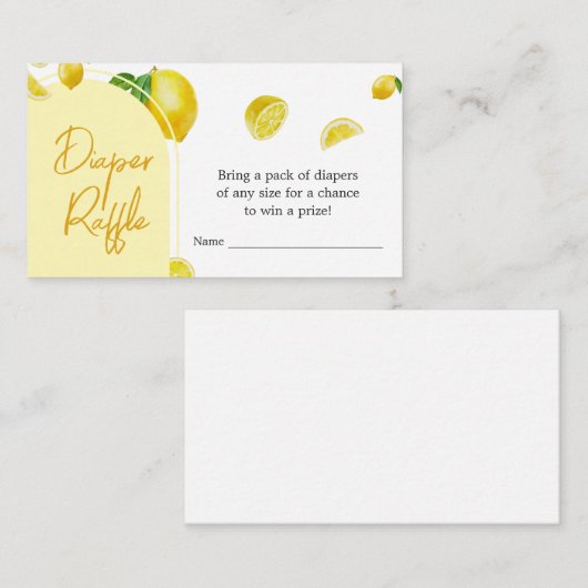 Carte D'accompagnement Baby shower Citrus Lavette Raffin (Devant / Derrière)