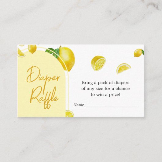 Carte D'accompagnement Baby shower Citrus Lavette Raffin (Devant)