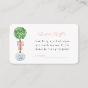 Carte D'accompagnement Baby Shower Classique Fille Diaper Raffle en Boîte