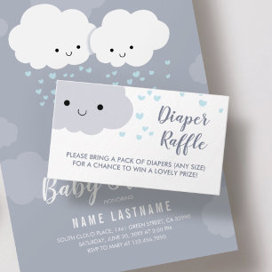 Carte D'accompagnement Baby shower Clouds stylish