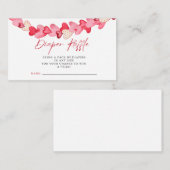 Carte D'accompagnement Baby shower Coeurs rouges rose moderne Raffle de c (Devant / Derrière)