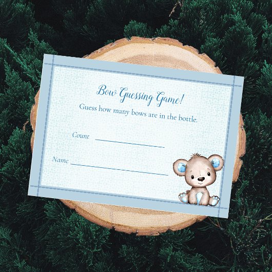 Carte D'accompagnement Baby shower Compteur de devinette Jeu mignon ours 