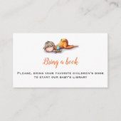 Carte D'accompagnement Baby shower couchage mignon Garçon Apportez un liv (Devant)
