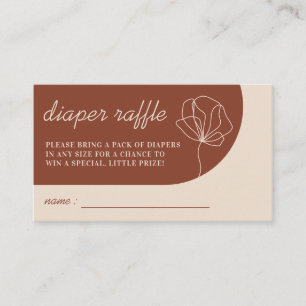 Carte D'accompagnement Baby shower couche-culotte raffle botanique en ter