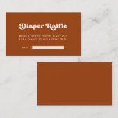 Carte D'accompagnement Baby shower couche raffle orange brûlé élégant (Devant / Derrière)
