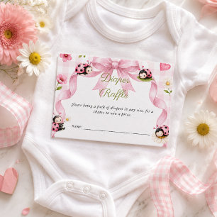 Carte D'accompagnement Baby Shower Couches Bébé Fille Tirage au Sort Couc